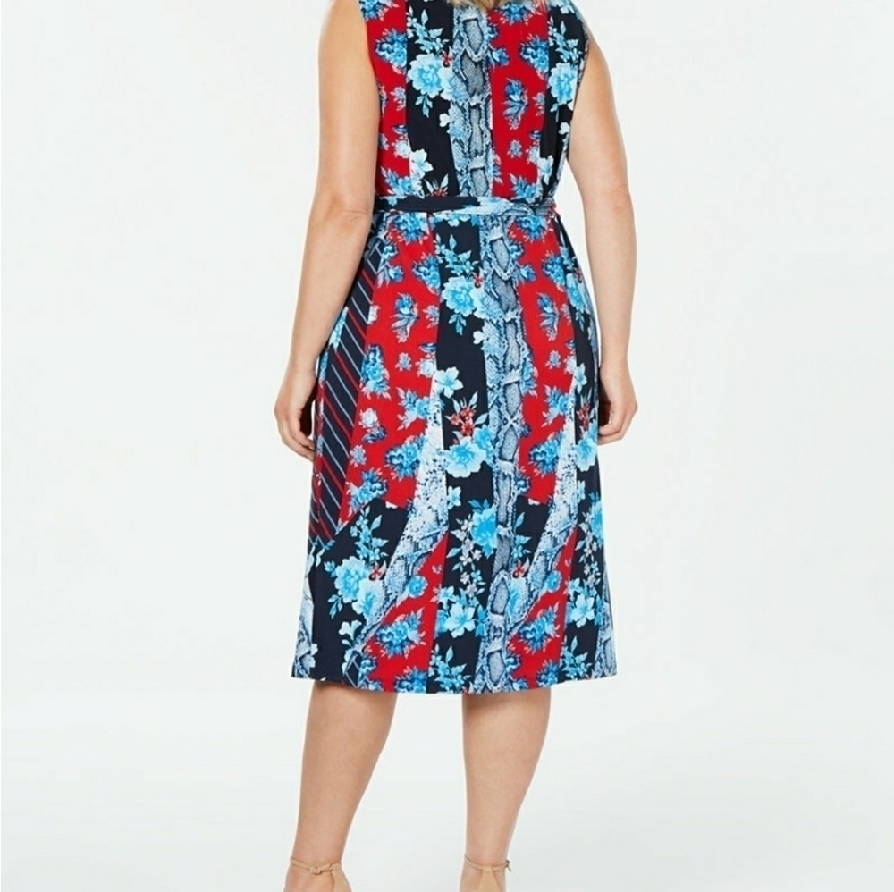 INC PLUS SIZE 0X XL PATCHWORK WRAPβ DRESS SUMMER - Picture 11 of 13